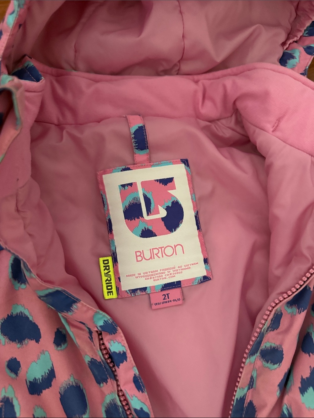 Burton Pink and Navy Patterned Kids Footed One-Piece